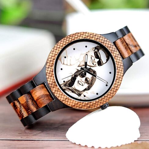 BOBO Bird Mens Personalized Engraved Wooden Watches Quartz Casual Wristwatches for Men Family Friends Customized Gift in Kuwait