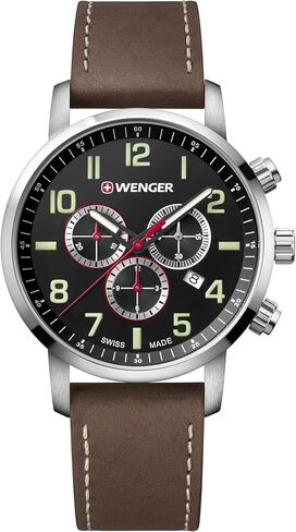 wenger رياضي رجالي مطبوع عليه عبارة "Swiss quartz ساعة يد من الفولاذ المقاوم للصدأ كاجوال in Kuwait