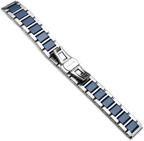 Luxury Black White Blue Green Brown Pink Ceramic Watch Band Stainless Steel Watch Bracelets Deployment Clasp Metal Watch Strap for Men Women 14mm 16mm 18mm 20mm 22mm in Saudi Arabia