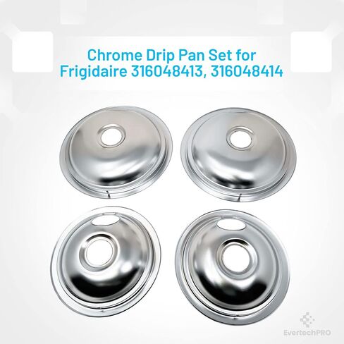EvertechPRO 316048413 and 316048414 All-in-One Burner Drip Pan Repair Maintenance Kit Includes 2 Small 6-Inch and 2 Large 8-Inch Pans 4 Pack for Frigidaire Range 316048414 5303280336 in Saudi Arabia