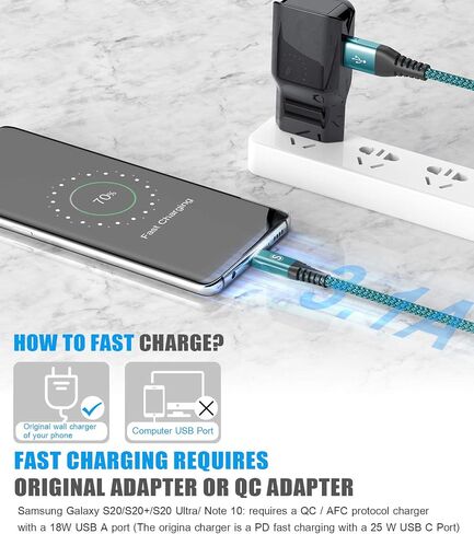 sweguard USB Type C iPhone 16 Pro Max Charger Cable [2-Pack,6.6ft+6.6ft] Nylon Braided USB C Cord for iPhone 16 15 Pro Max Samsung Galaxy S25 S24 S23 S22 S21 S20 S10 A54 A53 A52 A15 Pixel 9 8 LG Moto in Saudi Arabia