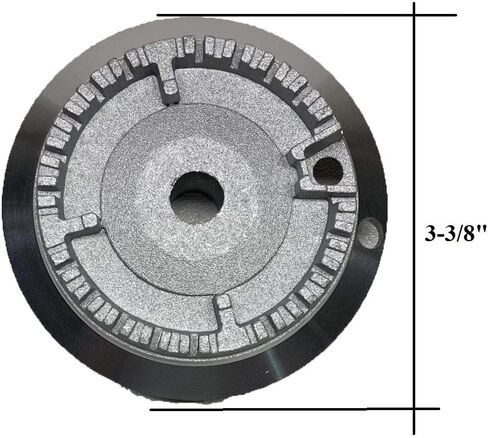 GRP STOVE/RANGE/COOKTOP SURFACE BURNER BASE (3-3/8" diam) Replacement Part # WP8286814 for IKEA, MAYTAG, KITCHEN AID, WHIRLPOOL in Kuwait