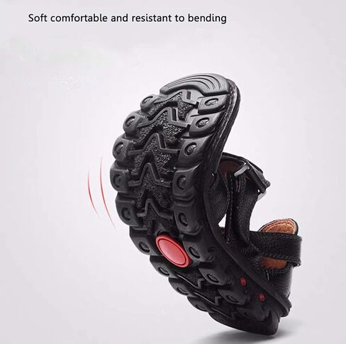 ZHNSHM Mens Summer Casual Closed Toe Leather Sandals Outdoor Fisherman Adjustable Beach Shoes in Kuwait