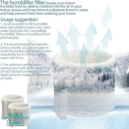 Alocs MAF1 Humidifier Filter for Air-Care - Essick Air Emerson Moistair MA1200 MA1201 MA0950, Kenmore14906 32-14906 42-14906 EF1 Humidifiers (2 Pack) in Saudi Arabia