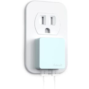 Nekmit Dual Port Ultra Thin Flat USB Wall Charger with Smart IC, White in Saudi Arabia