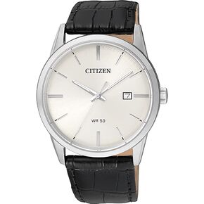 Citizen Quartz Mens Watch, Stainless Steel with Leather strap, Casual, Black (Model: BI5000-01A) in Saudi Arabia