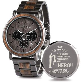 Engraved Wooden Watch for Boyfriend My Man Fiancé Husband Customized Personalized Wood Watches for Men Birthday Anniversary Personalized Watch