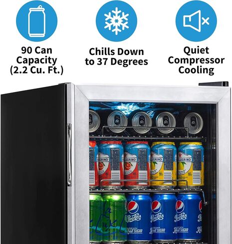 NewAir Freestanding 90 Can Bev Fridge, Stainless Steel & Keurig K155 Office Pro Commercial Coffee Maker, Single Serve K-Cup Pod Coffee Brewer, Silver, Extra Large 90 Oz. Water Reservoir in Saudi Arabia