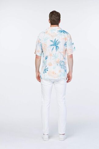 Matchable Couple Hawaiian Luau Shirt or Wide Legged Pants in Sandy Beach White in Kuwait