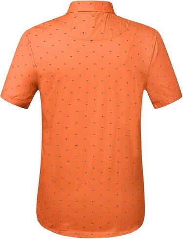 SSLR Men's Casual Button Down Shirts Regular-Fit 100% Cotton Printed Short Sleeve Shirts for Men in Saudi Arabia