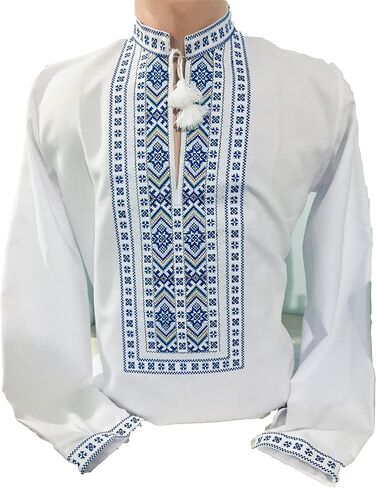 Ukrainian Embroidered Full Sleeve Shirt, Sorochka for Men, Ethnic New Traditional Patriotic in Saudi Arabia