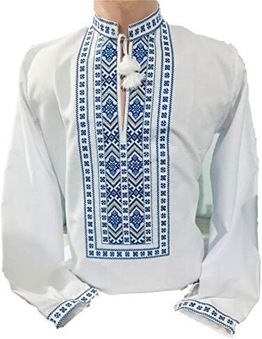 Ukrainian Embroidered Full Sleeve Shirt, Sorochka for Men, Ethnic New Traditional Patriotic in Saudi Arabia