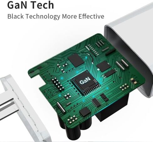 USB C Fast Charger, 65W 2 Port GaN PD&QC USB-C Power Adapter, USB C Wall Charger for MacBook Pro, Air, iPad Pro, Air, Mini, iPhone 14 Pro Max, 13, 12 Galaxy S22 S21 Ultra, Note 10 Plus, Pixel 6, 6 Pro in Kuwait