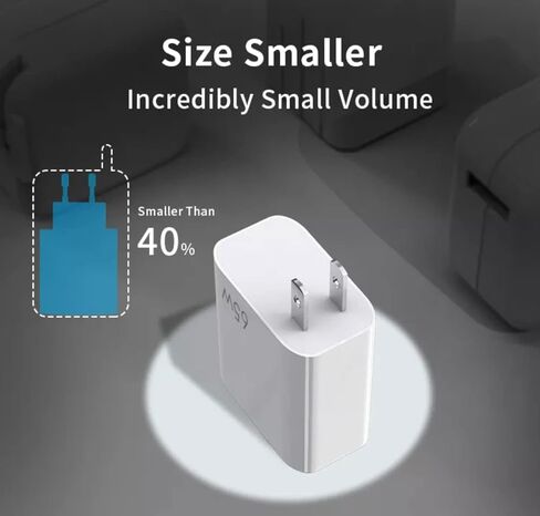 USB C Fast Charger, 65W 2 Port GaN PD&QC USB-C Power Adapter, USB C Wall Charger for MacBook Pro, Air, iPad Pro, Air, Mini, iPhone 14 Pro Max, 13, 12 Galaxy S22 S21 Ultra, Note 10 Plus, Pixel 6, 6 Pro in Kuwait