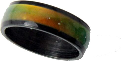 The Quiet Witness S14 Black Stainless Steel 8mm Wide Mood Ring Endless Band Color Changing 1970's Excellent Quality in Kuwait