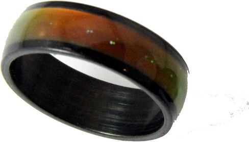 The Quiet Witness S14 Black Stainless Steel 8mm Wide Mood Ring Endless Band Color Changing 1970's Excellent Quality in Kuwait