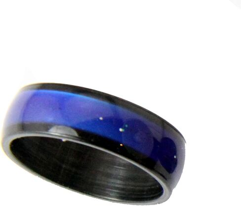 The Quiet Witness S14 Black Stainless Steel 8mm Wide Mood Ring Endless Band Color Changing 1970's Excellent Quality in Kuwait
