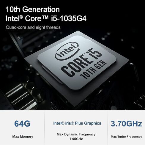 كمبيوتر صغير Beelink SEI10 معالج Intel i5-1035G4 من الجيل العاشر، (يصل إلى 3.70 جيجا هرتز) كمبيوتر صغير مع ذاكرة الوصول العشوائي DDR4 16 جيجا/500 جيجا SSD، يدعم ذاكرة تخزين مؤقت ذكية 6 ميجابايت، HDMI مزدوج 4K، WiFi 6، BT5.0 in Kuwait