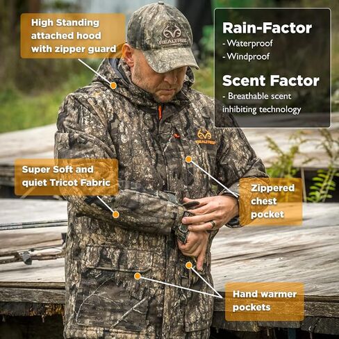 Realtree Men's Edge/Timber Camo Hunting Insulated Cold Weather Parka Jacket - Waterproof, Mid-weight and Super Warm in Kuwait