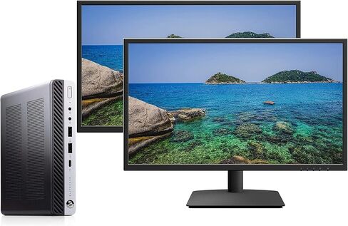 HP Elitedesk 800 G4 Mini Business Desktop (Intel Quad Core i5-8500T, 32GB DDR4 RAM, 1TB NVME Type-C, DisplayPort, WiFi, Ethernet, Kbd+Mou, Windows 11 Pro 64-bit with Dual 24" LCD(Renewed) … in Saudi Arabia