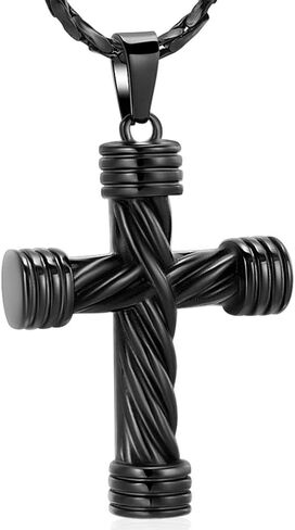 Imrsanl Cremation Jewelry for Ashes Cross Memorial Urn Necklace Pendant Keepsake Religious Cross Ashes Jewelry in Saudi Arabia