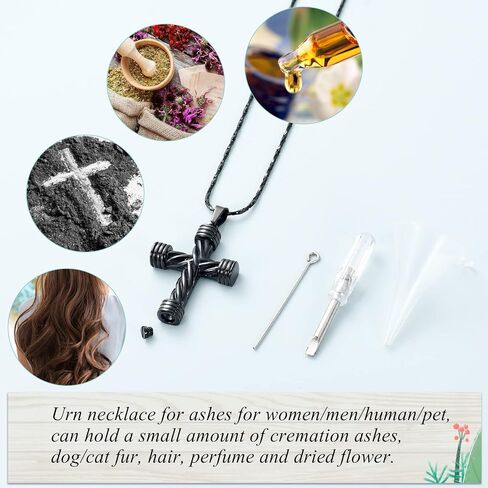 Imrsanl Cremation Jewelry for Ashes Cross Memorial Urn Necklace Pendant Keepsake Religious Cross Ashes Jewelry in Saudi Arabia