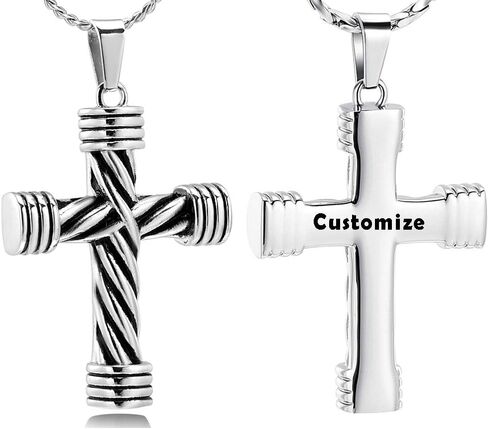 Imrsanl Cremation Jewelry for Ashes Cross Memorial Urn Necklace Pendant Keepsake Religious Cross Ashes Jewelry in Saudi Arabia