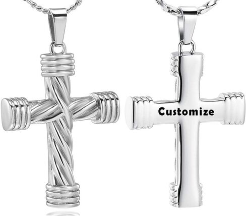 Imrsanl Cremation Jewelry for Ashes Cross Memorial Urn Necklace Pendant Keepsake Religious Cross Ashes Jewelry in Saudi Arabia