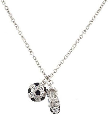 LUX ACCESSORIES Soccer Ball and Sneaker Sports Charm Necklace in Saudi Arabia