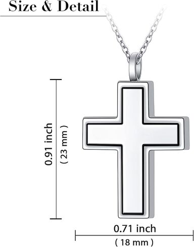 DAOCHONG S925 Sterling Silver Urn Necklace Memorial Ashes Keepsake Exquisite Cremation Simple Bar Bullet Cross Pendant Jewelry in Saudi Arabia