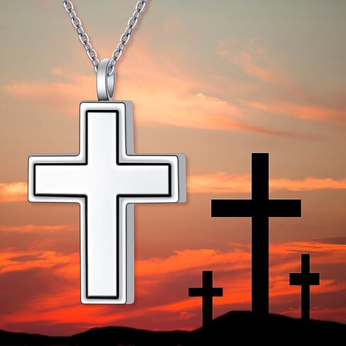 DAOCHONG S925 Sterling Silver Urn Necklace Memorial Ashes Keepsake Exquisite Cremation Simple Bar Bullet Cross Pendant Jewelry in Saudi Arabia