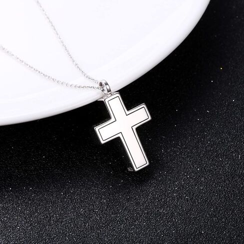 DAOCHONG S925 Sterling Silver Urn Necklace Memorial Ashes Keepsake Exquisite Cremation Simple Bar Bullet Cross Pendant Jewelry in Saudi Arabia