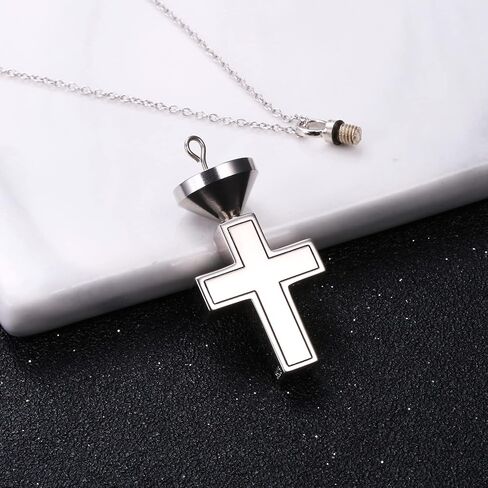 DAOCHONG S925 Sterling Silver Urn Necklace Memorial Ashes Keepsake Exquisite Cremation Simple Bar Bullet Cross Pendant Jewelry in Saudi Arabia