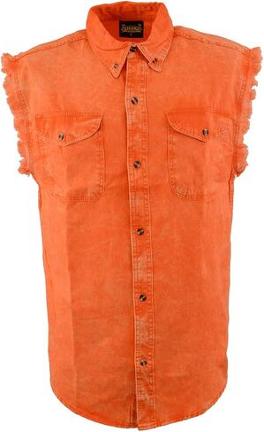 Biker Clothing Co. Mens Mdm11682.152 Men’s Orange and Beige Sleeveless Shirt in Saudi Arabia
