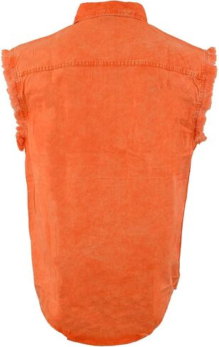 Biker Clothing Co. Mens Mdm11682.152 Men’s Orange and Beige Sleeveless Shirt in Saudi Arabia