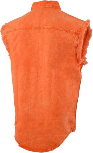 Biker Clothing Co. Mens Mdm11682.152 Men’s Orange and Beige Sleeveless Shirt in Saudi Arabia