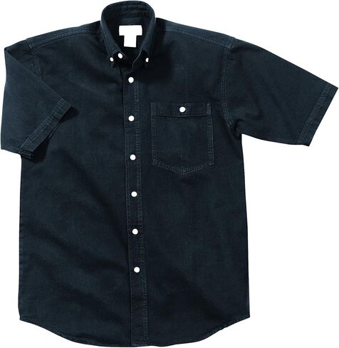 Short Sleeve Heavy Weight Denim Button-Down Shirt by Cobra in Kuwait