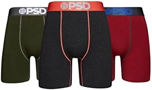 PSD Men's Cotton 3-Pack-Drk Hthr Boxer Briefs, Multi, L in Kuwait
