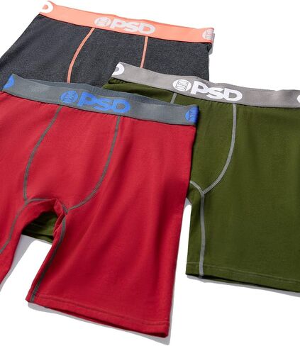 PSD Men's Cotton 3-Pack-Drk Hthr Boxer Briefs, Multi, L in Kuwait