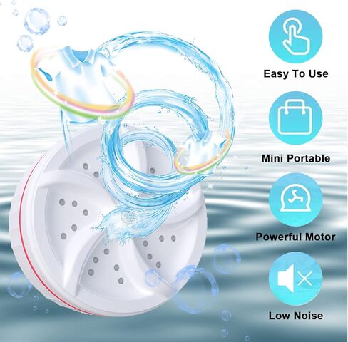 غسالة صغيرة محمولة مع اكواب شفط، تعمل بالطاقة عبر USB، غسالة تربو بالموجات فوق الصوتية وغسالة صحون مناسبة للمنزل والعمل والسفر والمركبات الترفيهية والشقة وغرفة الكلية in Kuwait