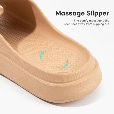 LongBay Cloud Slides for Women and Men, Comfy Cushion Pillow Slides Soft Open Toe House Slippers for Indoor and Outdoor, Non Slip Bathroom Shower Shoes Thick Sole Supportive Beach Sandals in Saudi Arabia