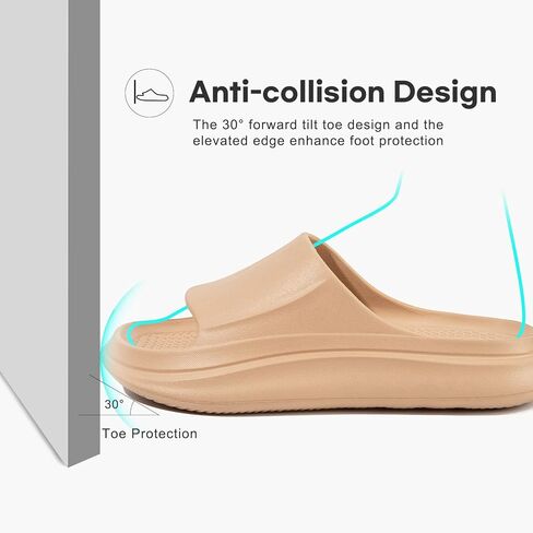 LongBay Cloud Slides for Women and Men, Comfy Cushion Pillow Slides Soft Open Toe House Slippers for Indoor and Outdoor, Non Slip Bathroom Shower Shoes Thick Sole Supportive Beach Sandals in Saudi Arabia