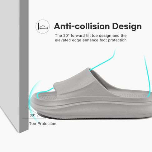 LongBay Cloud Slides for Women and Men, Comfy Cushion Pillow Slides Soft Open Toe House Slippers for Indoor and Outdoor, Non Slip Bathroom Shower Shoes Thick Sole Supportive Beach Sandals in Saudi Arabia