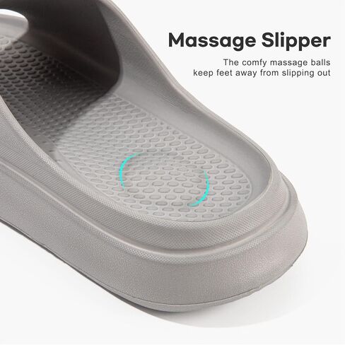 LongBay Cloud Slides for Women and Men, Comfy Cushion Pillow Slides Soft Open Toe House Slippers for Indoor and Outdoor, Non Slip Bathroom Shower Shoes Thick Sole Supportive Beach Sandals in Saudi Arabia
