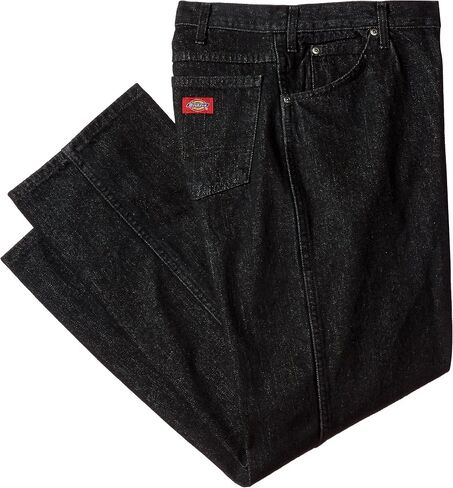 Dickies Occupational Workwear C993RBK Denim Cotton Regular Fit Men's Industrial Jean with Straight Leg, Black in Saudi Arabia
