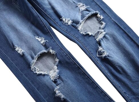 COOSVEN Men's Skinny Ripped Jeans Slim Fit Distressed Stretch Denim Pants in Kuwait