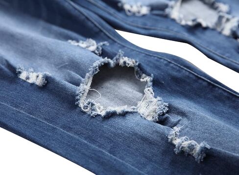 COOSVEN Men's Skinny Ripped Jeans Slim Fit Distressed Stretch Denim Pants in Kuwait