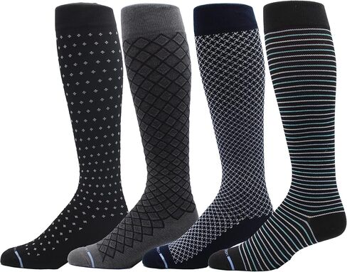 Dr. Motion 4 Pairs Men's Therapeutic Graduated Support Compression Knee High Socks Best For Everyday in Saudi Arabia