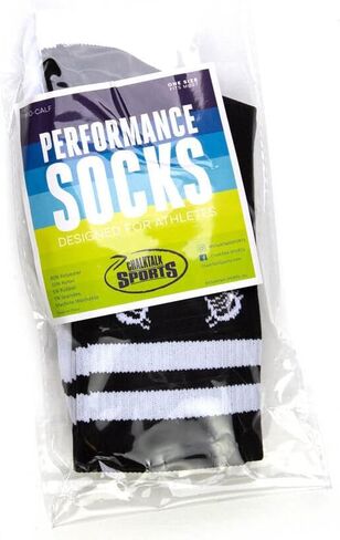 ChalkTalkSPORTS Lacrosse Performance Crew Socks - Retro Crossed Sticks - Youth & Adult - Multiple Colors - Lax Mid-Calf Socks in Kuwait