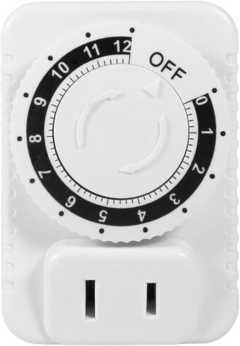 Indoor Mechanical Outlet Timer, 12 Hour Electrical Accurate Countdown Plug in Timing Switch 2 Prong Heavy Duty Grounded Outlet for Energy Saving Home Office Kitchen Phone Charger Lamps Grow Light in Saudi Arabia